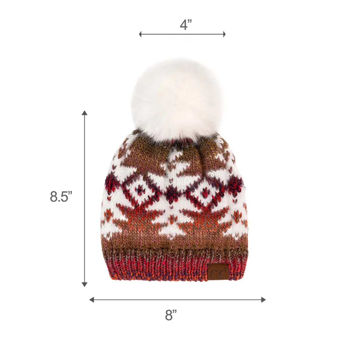 C.C Ombre Aztec Knit Pom Beanie