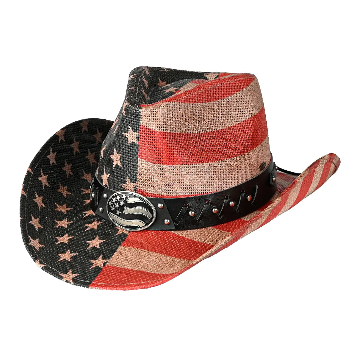 C.C Cut & Sew American Flag Cowboy Hat – Patriotic Boho Western Hat
