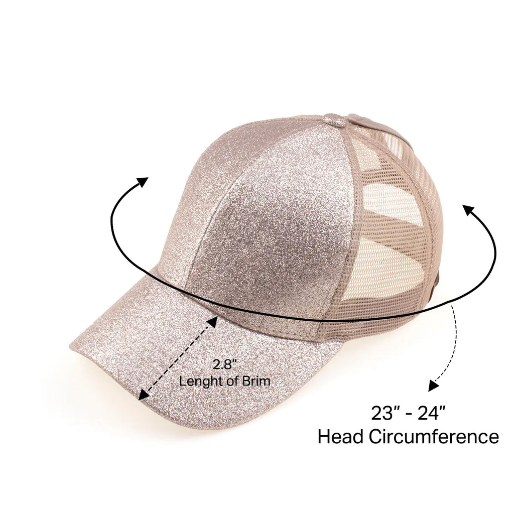C.C Glitter Ponytail Baseball Cap