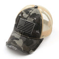 C.C Distressed Camo USA Flag Baseball Cap