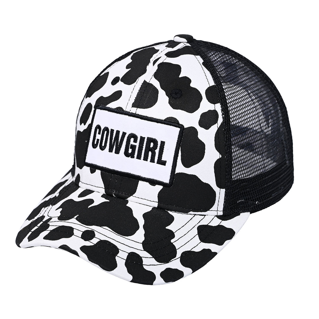 C.C Cowgirl Cow Pattern Baseball Hat