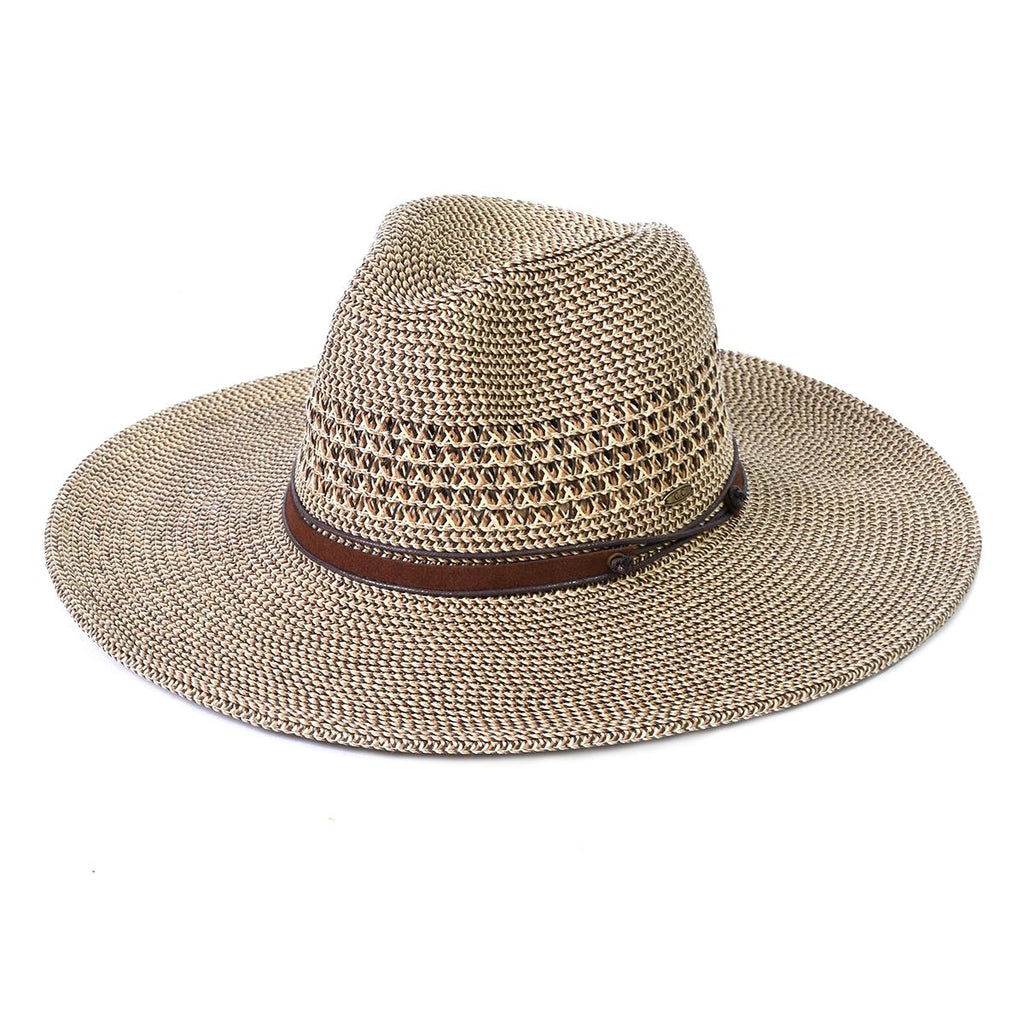 C.C Braid Paper Panama Hat with Band Details for Women verified  bonafide fedora straw