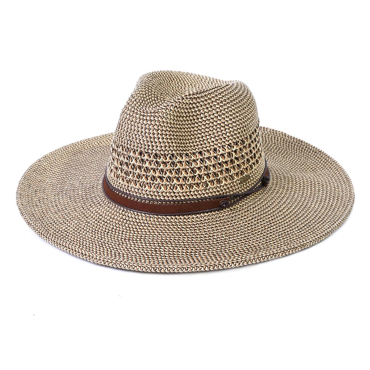 C.C Braid Paper Panama Hat with Band Details for Women verified  bonafide fedora straw