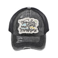 C.C Distressed Tequila, Lime, and Sunshine Patch Criss-Cross Ponytail Baseball Hat