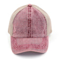 C.C Stonewashed Criss-Cross Ponytail Baseball Hat