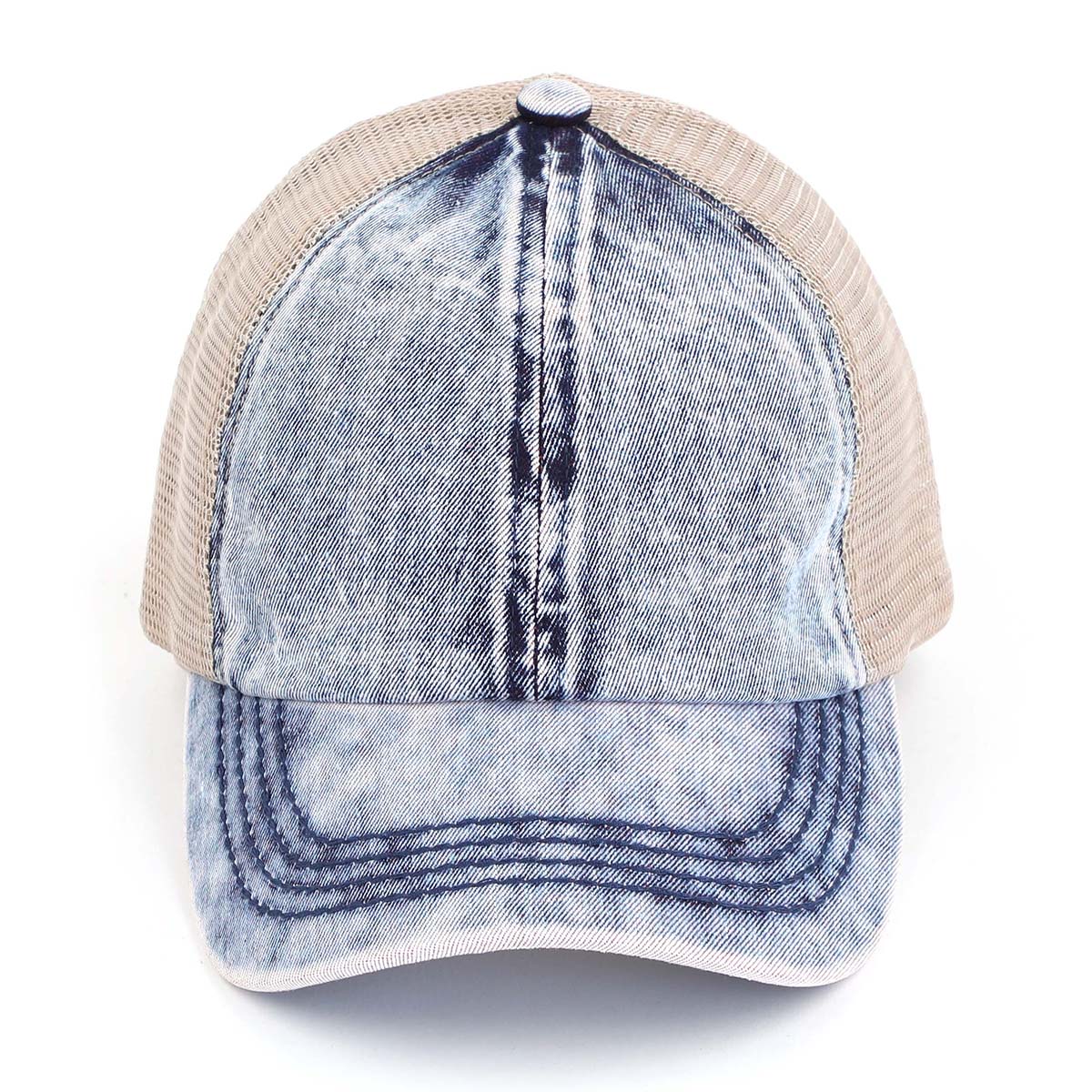 C.C Stonewashed Criss-Cross Ponytail Baseball Hat