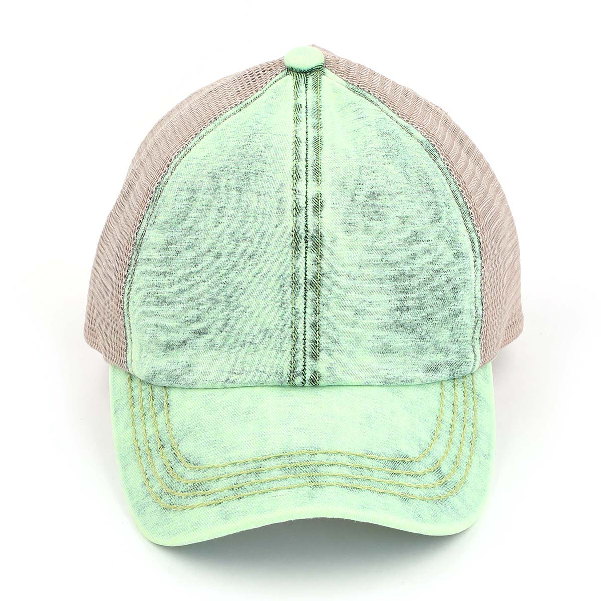 C.C Stonewashed Criss-Cross Ponytail Baseball Hat