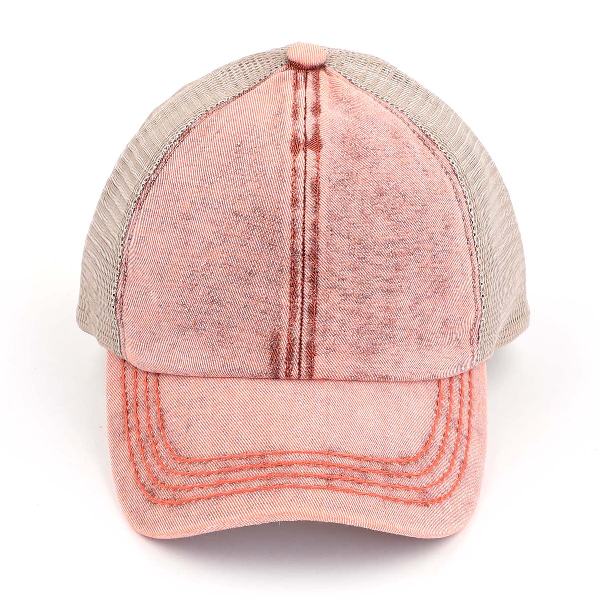 C.C Stonewashed Criss-Cross Ponytail Baseball Hat