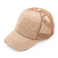 C.C Distressed Ponytail Baseball Cap