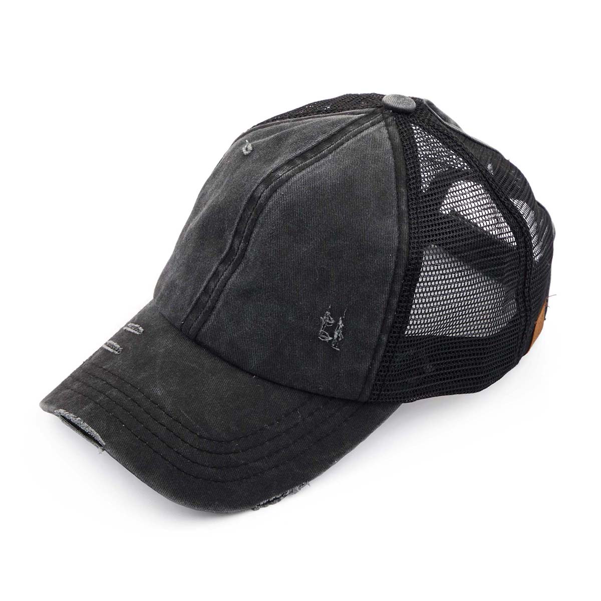 C.C Distressed Ponytail Baseball Cap