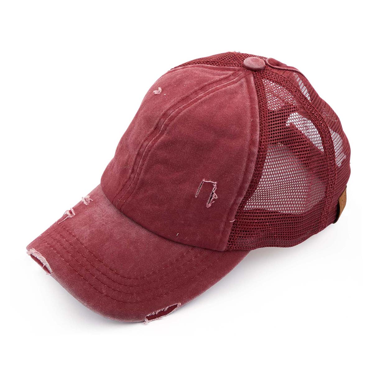 C.C Distressed Ponytail Baseball Cap