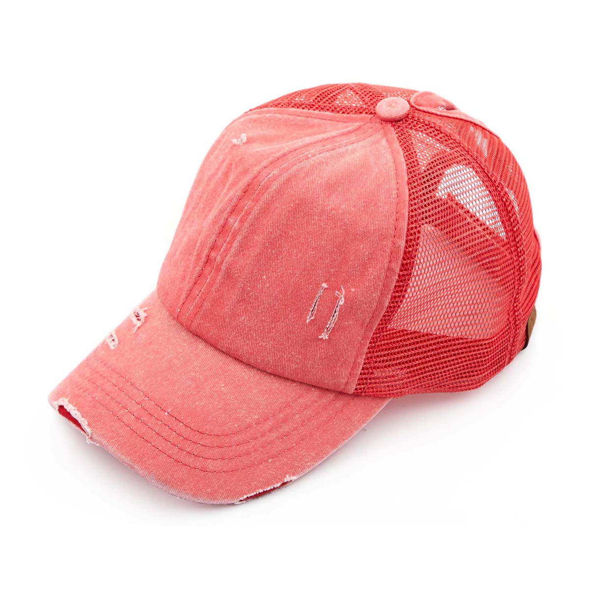 C.C Distressed Ponytail Baseball Cap