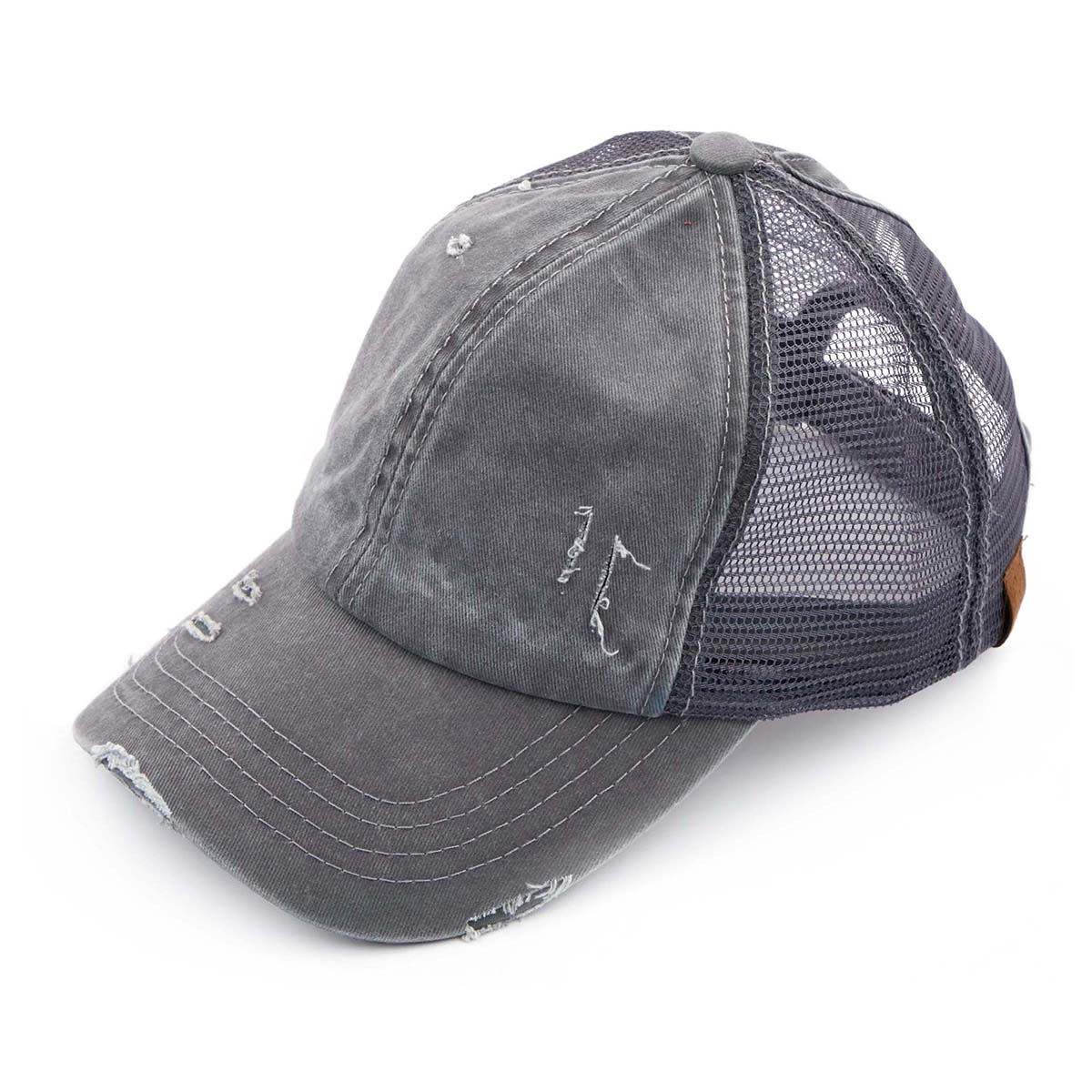 C.C Distressed Ponytail Baseball Cap