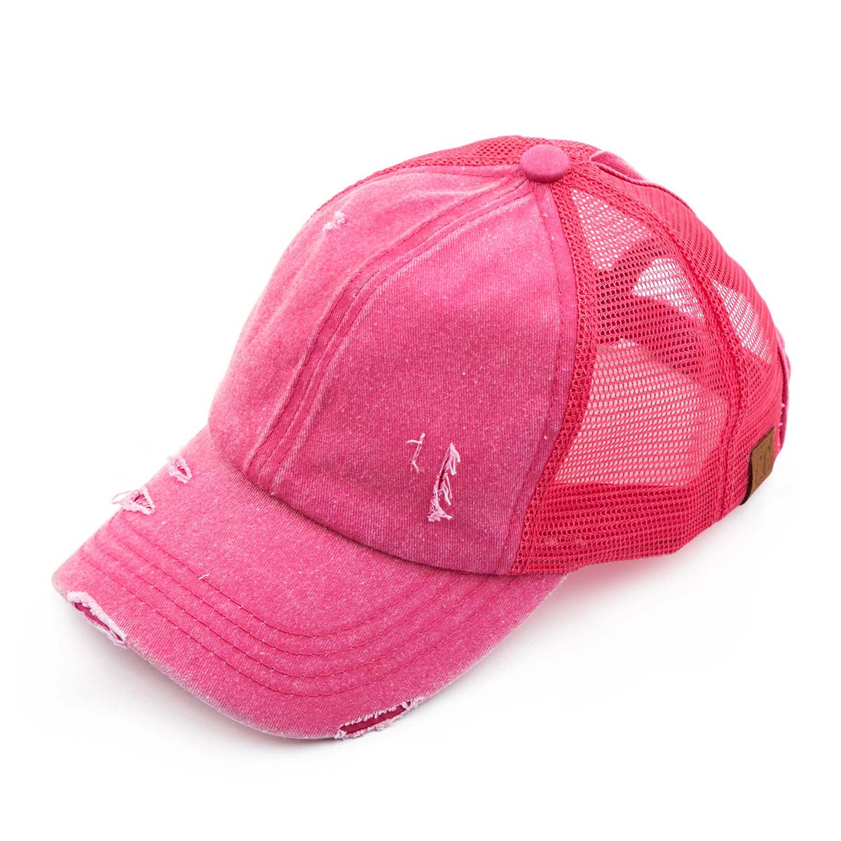 C.C Distressed Ponytail Baseball Cap