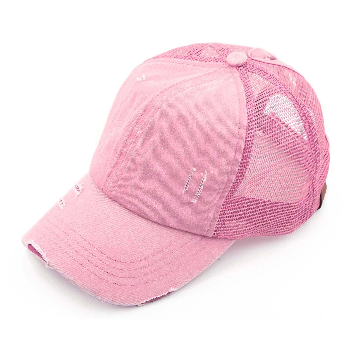 C.C Distressed Ponytail Baseball Cap
