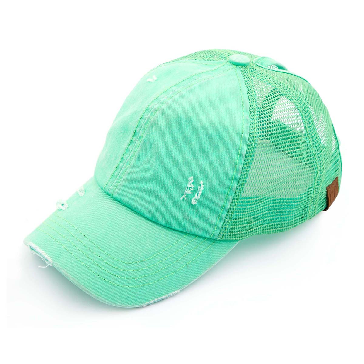 C.C Distressed Ponytail Baseball Cap