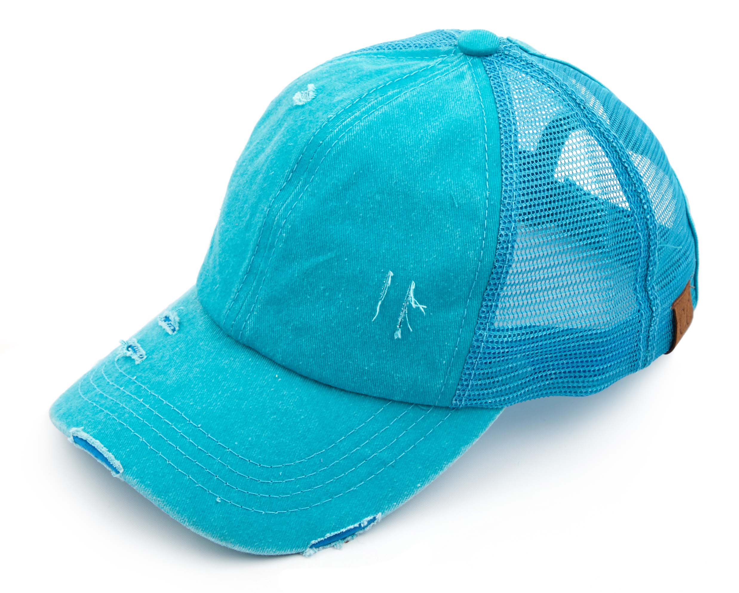 C.C Distressed Ponytail Baseball Cap