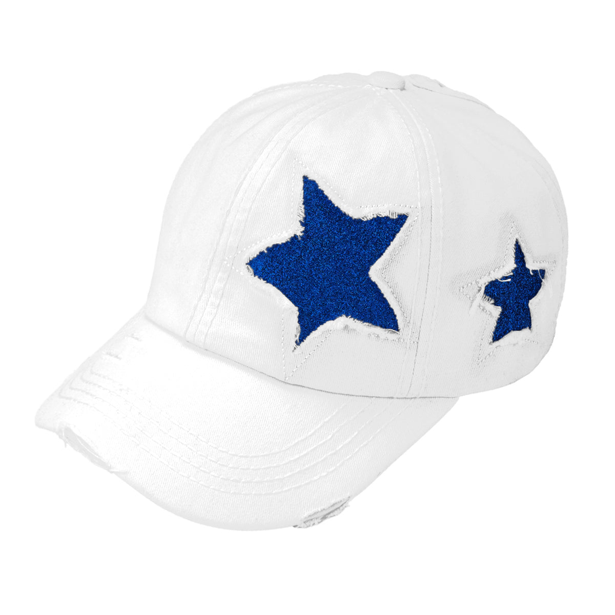 C.C Distressed Star Ponytail Baseball Hat