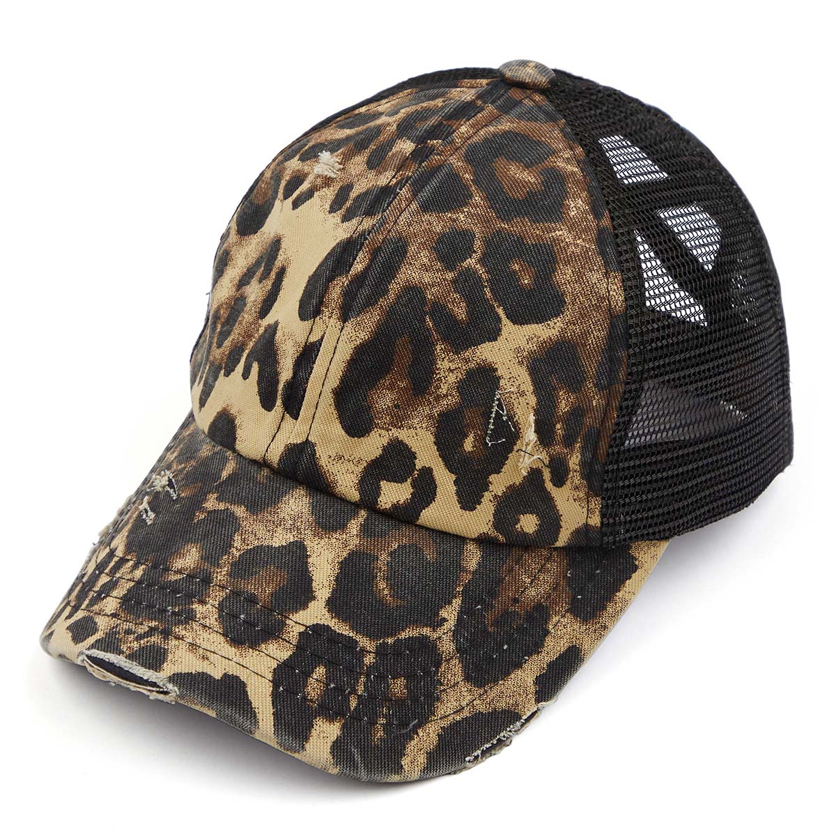 C.C Distressed Criss-Cross Ponytail Baseball Hat