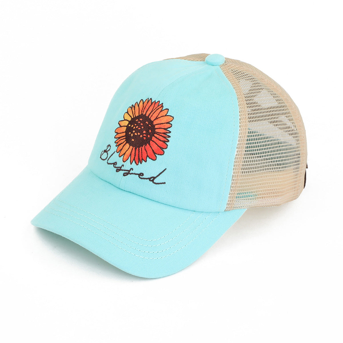 C.C Blessed Daisy Criss-Cross Ponytail Baseball Hat