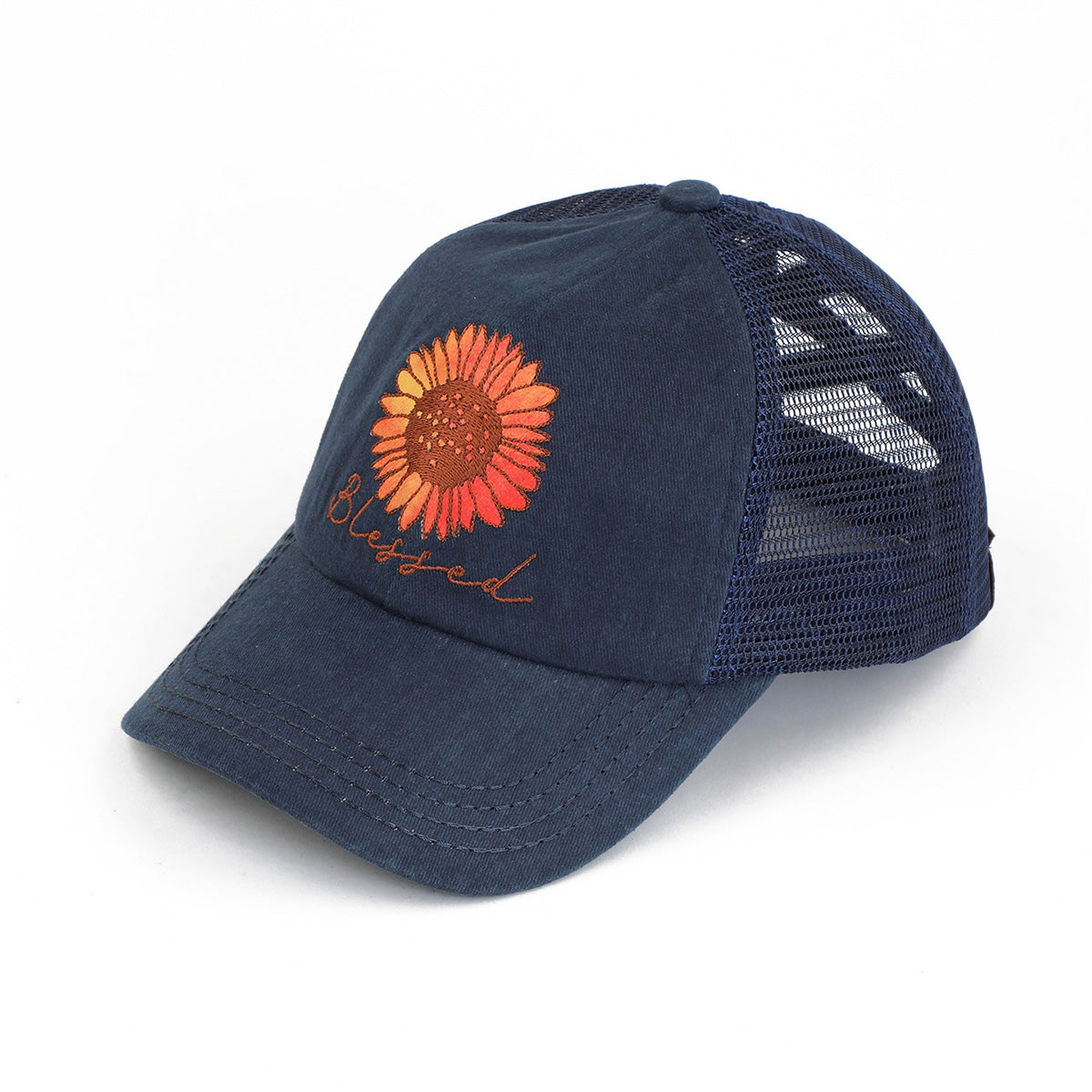 C.C Blessed Daisy Criss-Cross Ponytail Baseball Hat