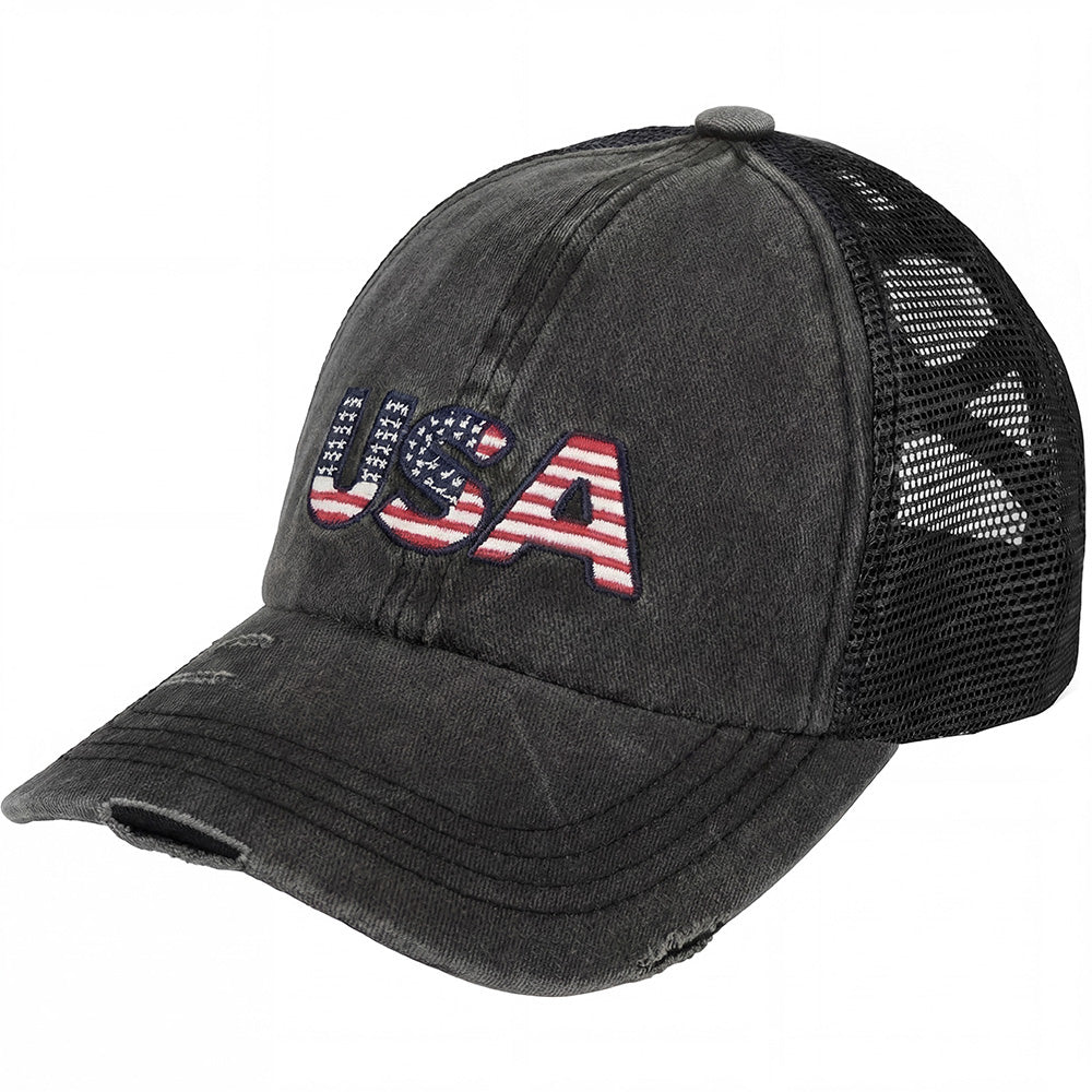 Vintage America 250 Patriotic Ponytail Baseball Cap
