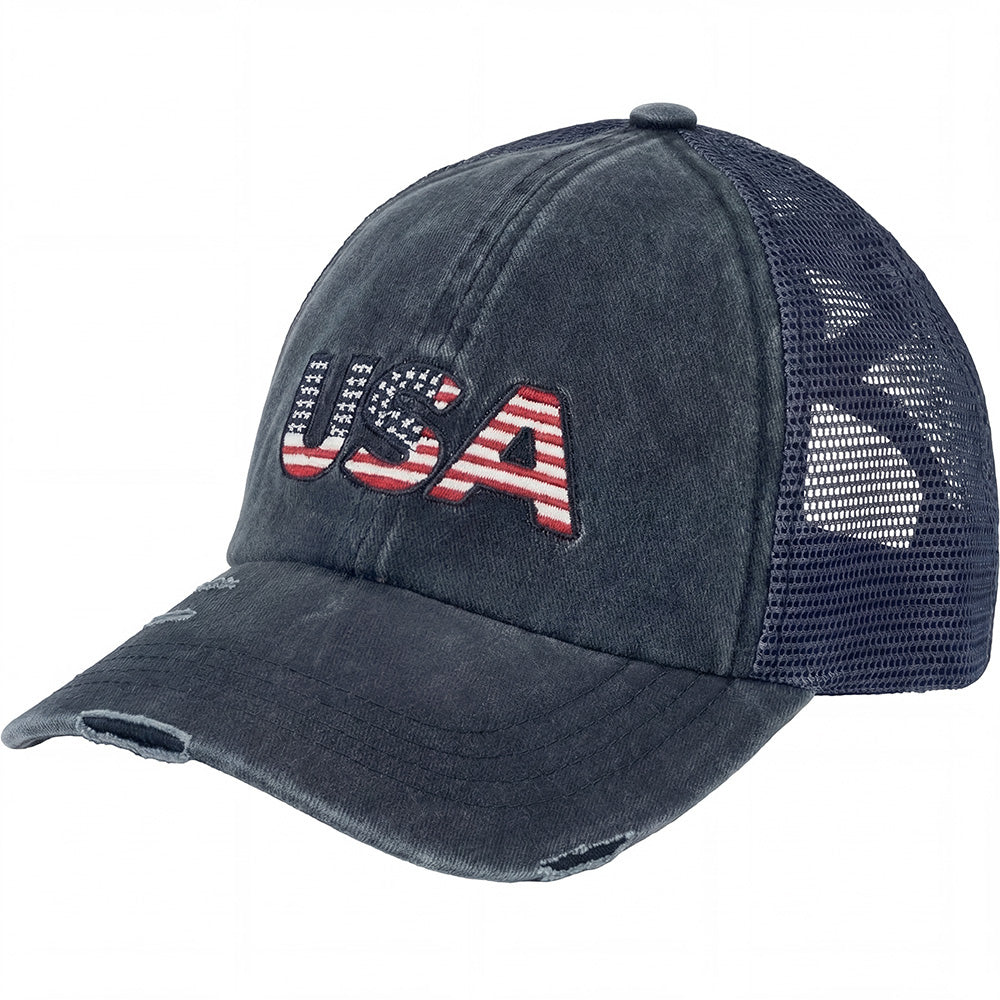 Vintage America 250 Patriotic Ponytail Baseball Cap