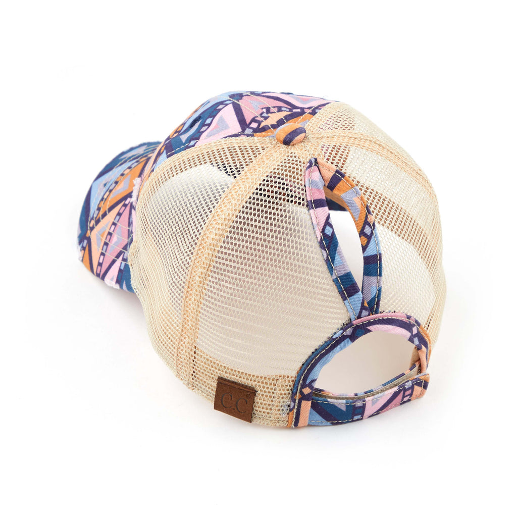 C.C Aztec Pattern Ponytail Baseball Hat