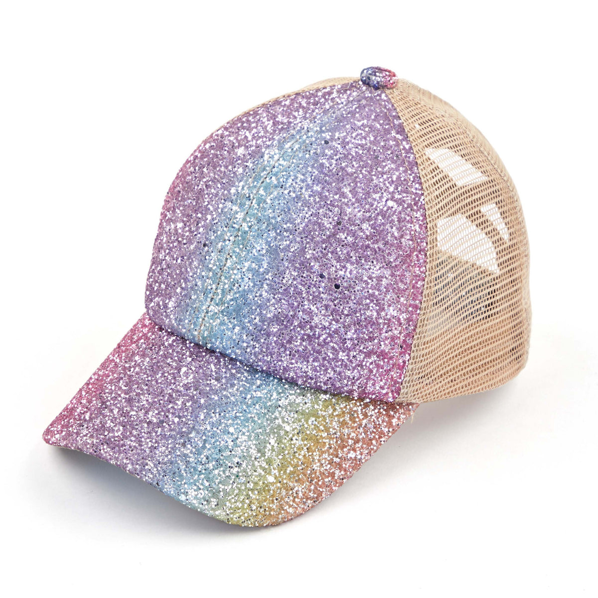 C.C Chunky Glitter Criss-Cross Ponytail Hat