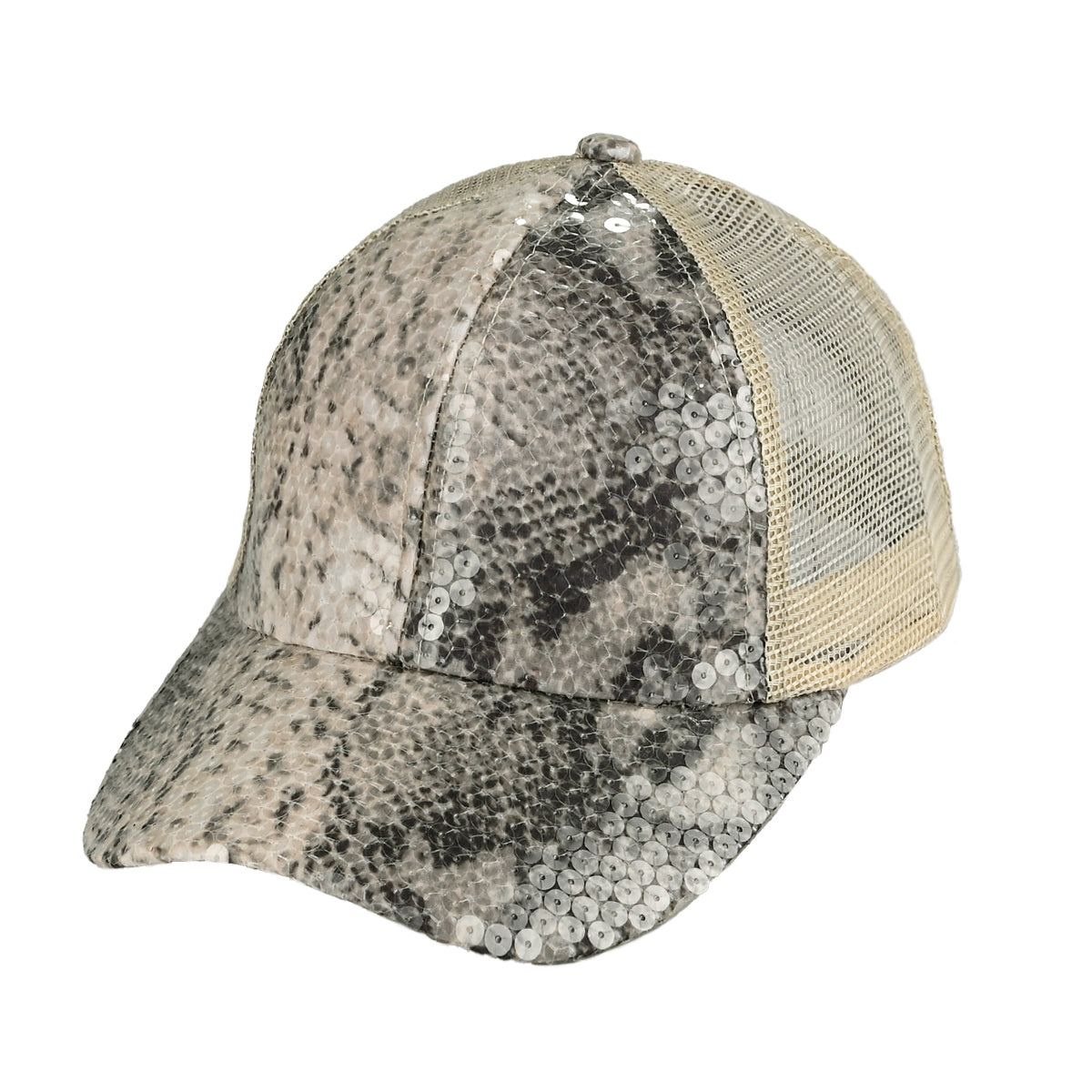 C.C Sequin Snake Pattern Criss-Cross Baseball Hat