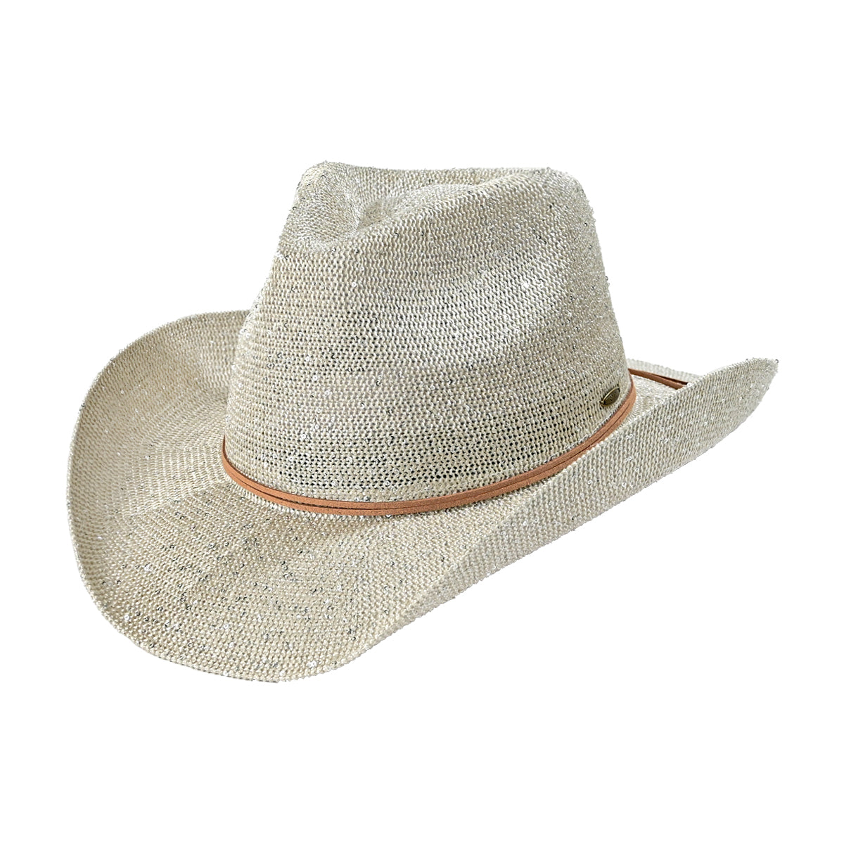 C.C Sequin Suede String Trim Cowboy Hat