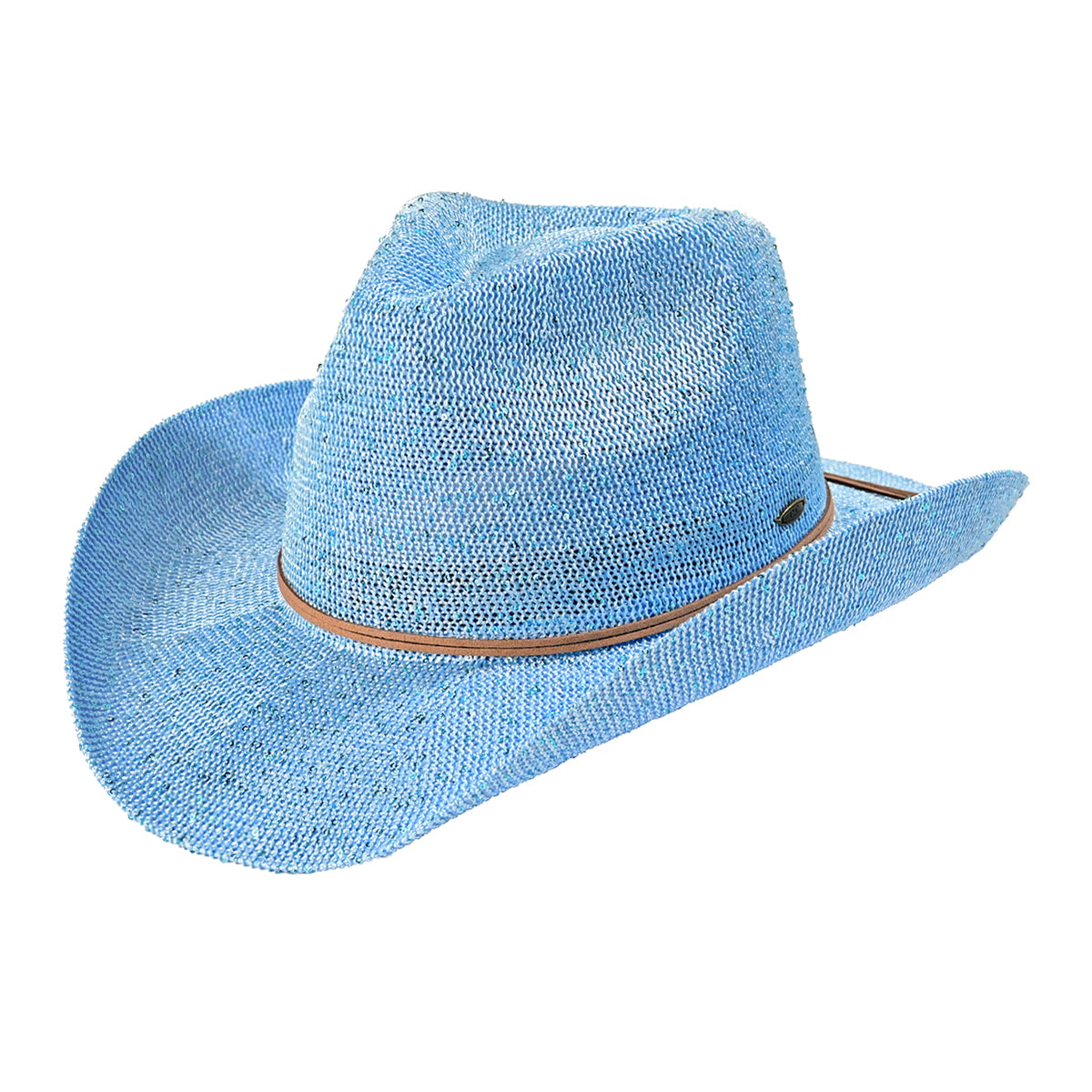 C.C Sequin Suede String Trim Cowboy Hat
