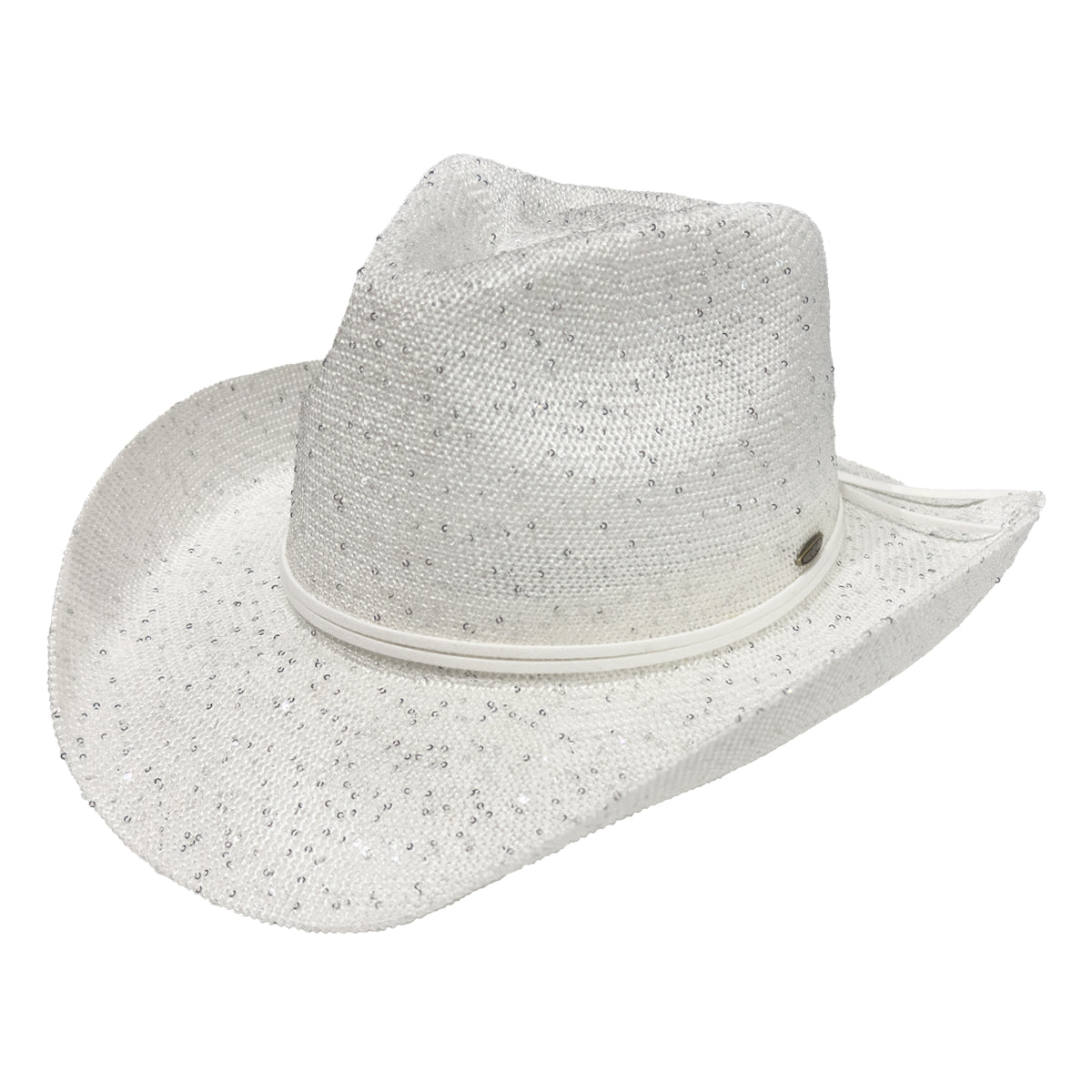 C.C Sequin Suede String Trim Cowboy Hat