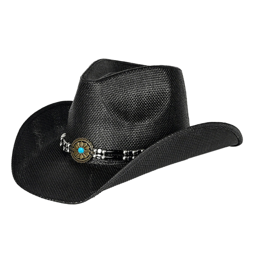 C.C Cut & Sew Mixed Bead Band Cowboy Hat