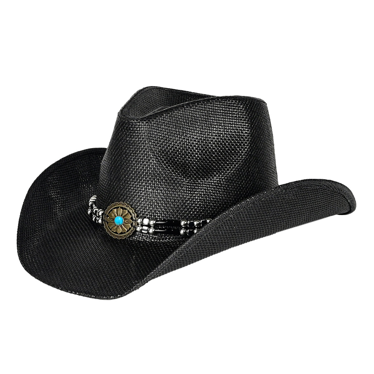 C.C Cut & Sew Mixed Bead Band Cowboy Hat