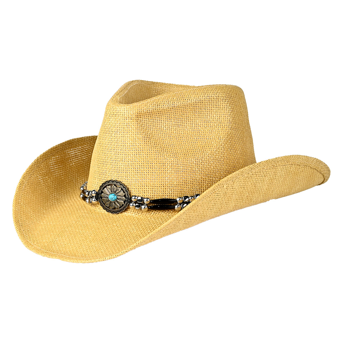 C.C Cut & Sew Mixed Bead Band Cowboy Hat