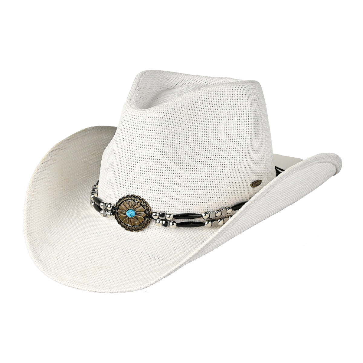 C.C Cut & Sew Mixed Bead Band Cowboy Hat