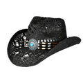 C.C Wooden Bead Band Tea-Stain Open Weave Cowboy Hat – Western Hat