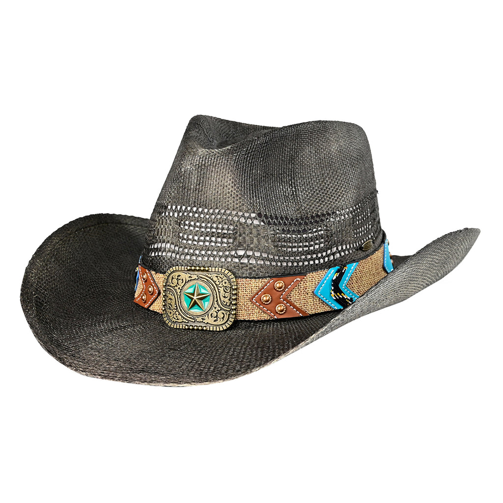 C.C Vegan Patch Band Vented Cowboy Hat – Boho Western Hat