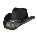 C.C Texture Cut & Sew Cowboy Hat – Vegan Leather Trim Western Hat