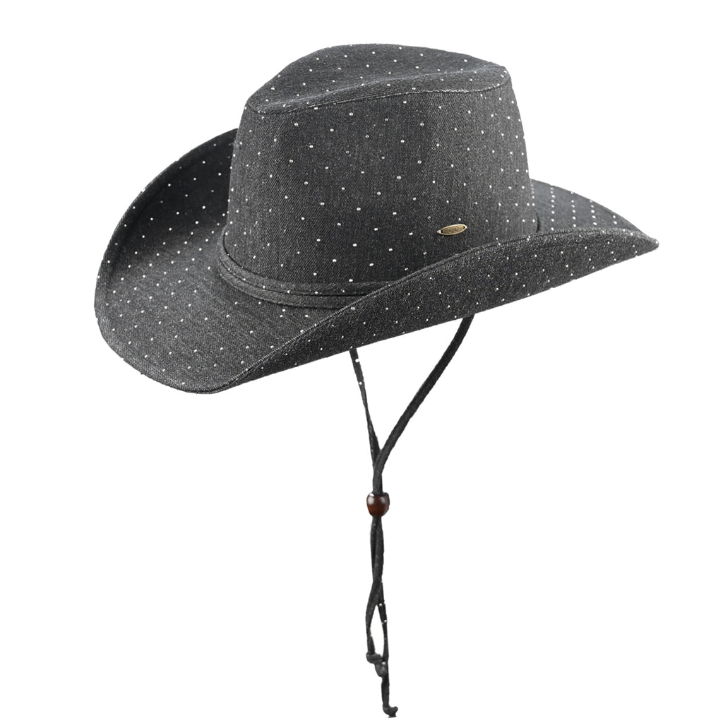 C.C Rhinestone Denim Cowboy Hat