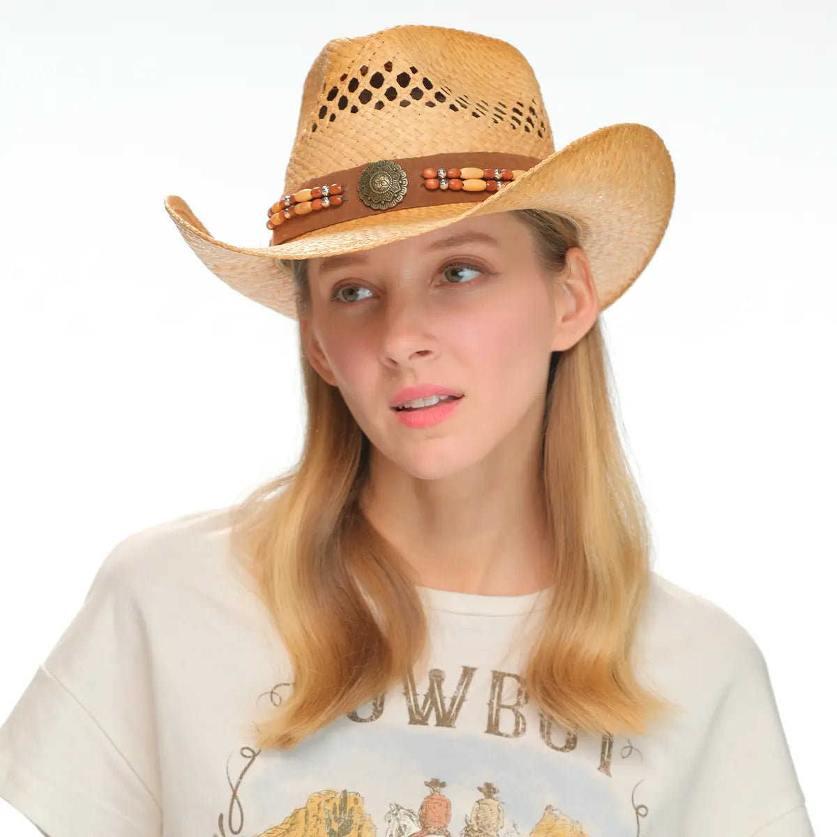 C.C Raffia Cowboy Hat