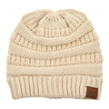 C.C Ribbed Knit Criss-Cross Ponytail Beanie