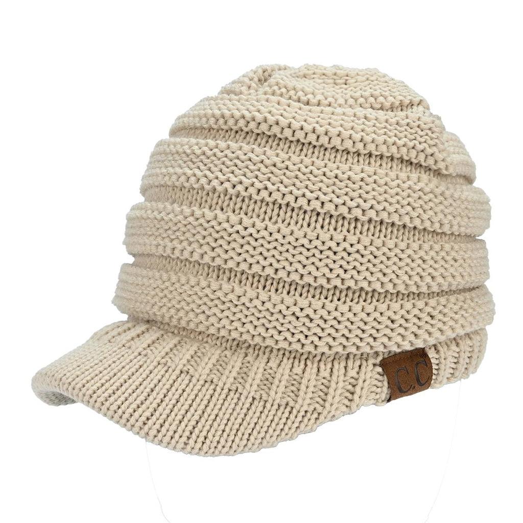 C.C Criss-Cross Knitted Visor Beanie