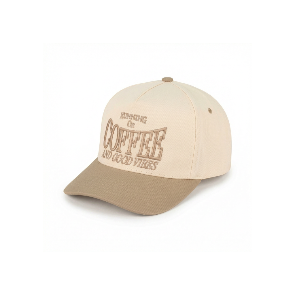Coffee and Good Vibes Embroidered Trucker Hat for Men and Women