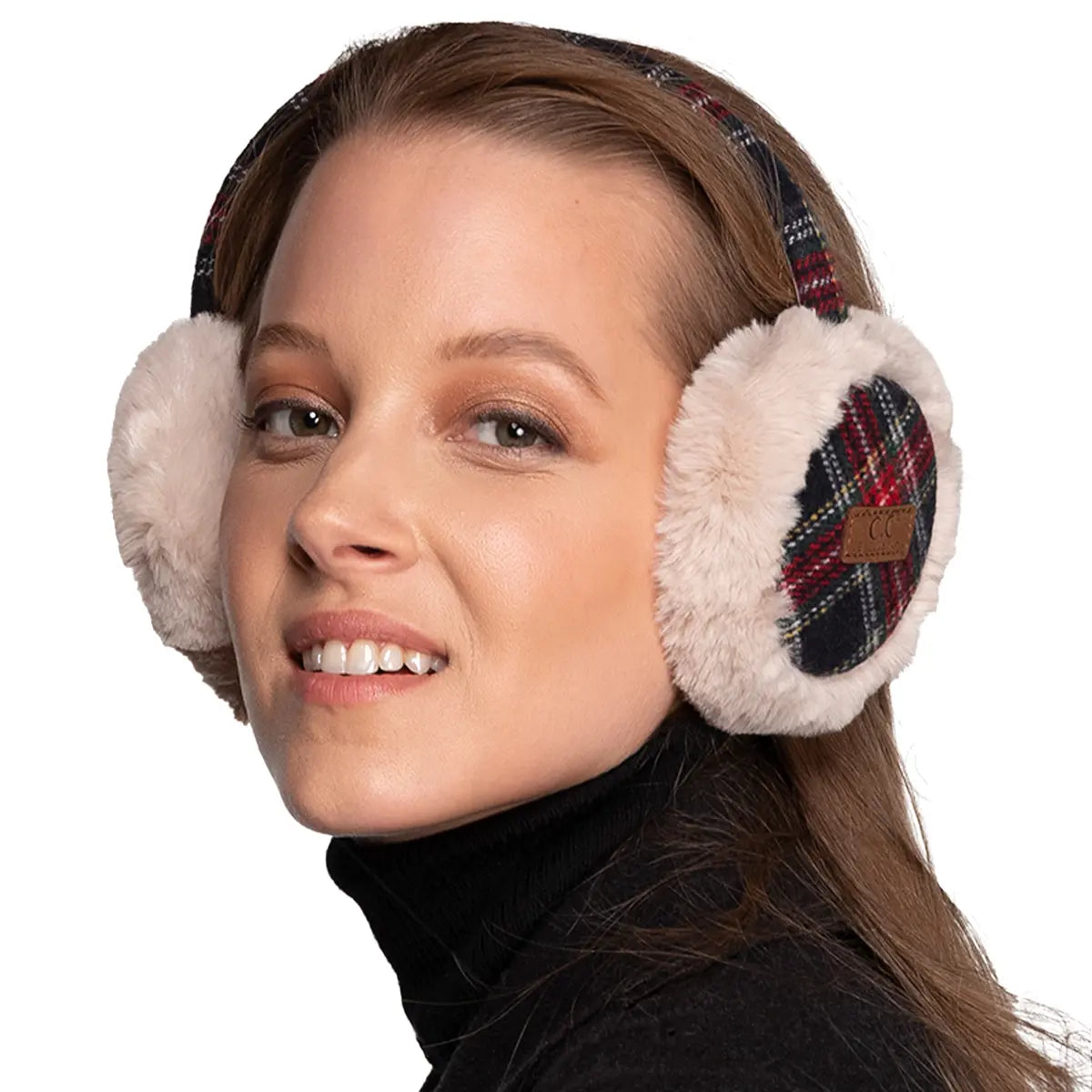 C.C Plaid Pattern Earmuffs