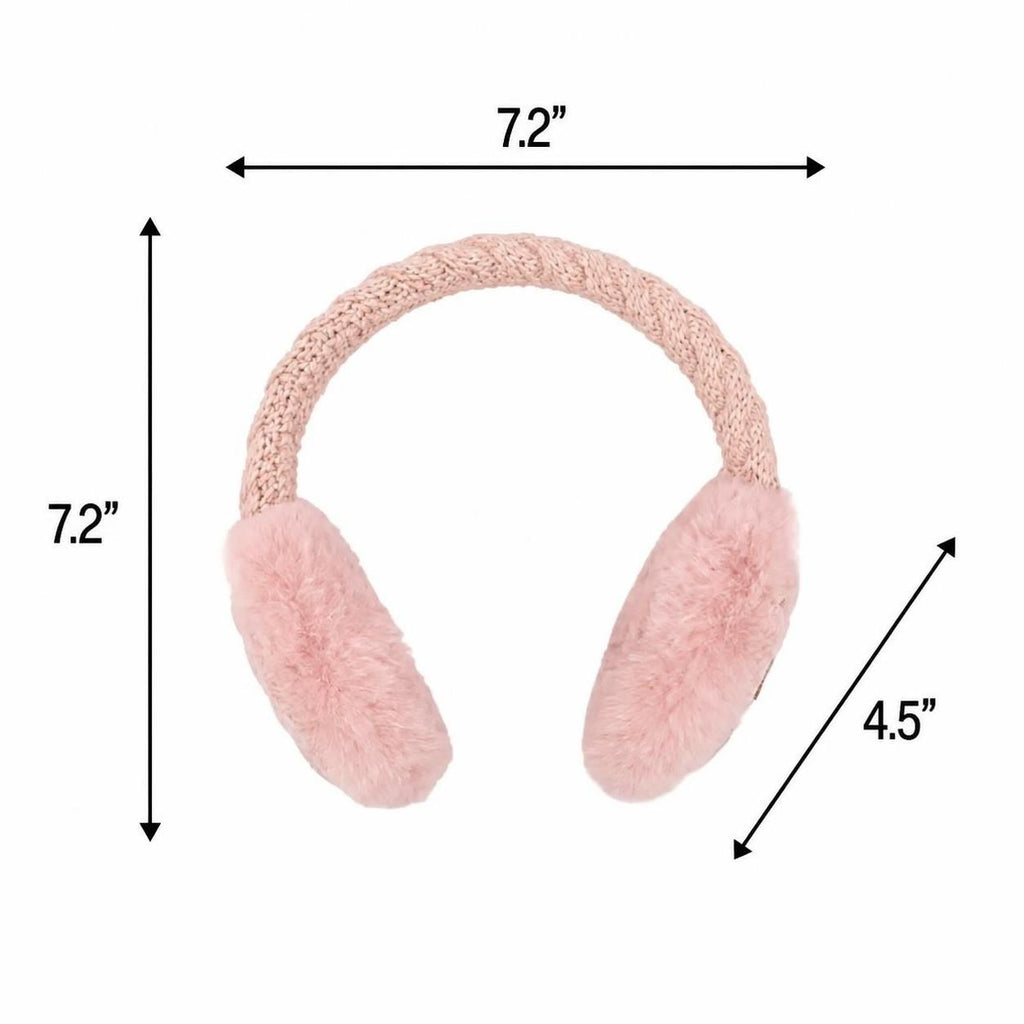 C.C Cable Knit Faux Fur Earmuffs
