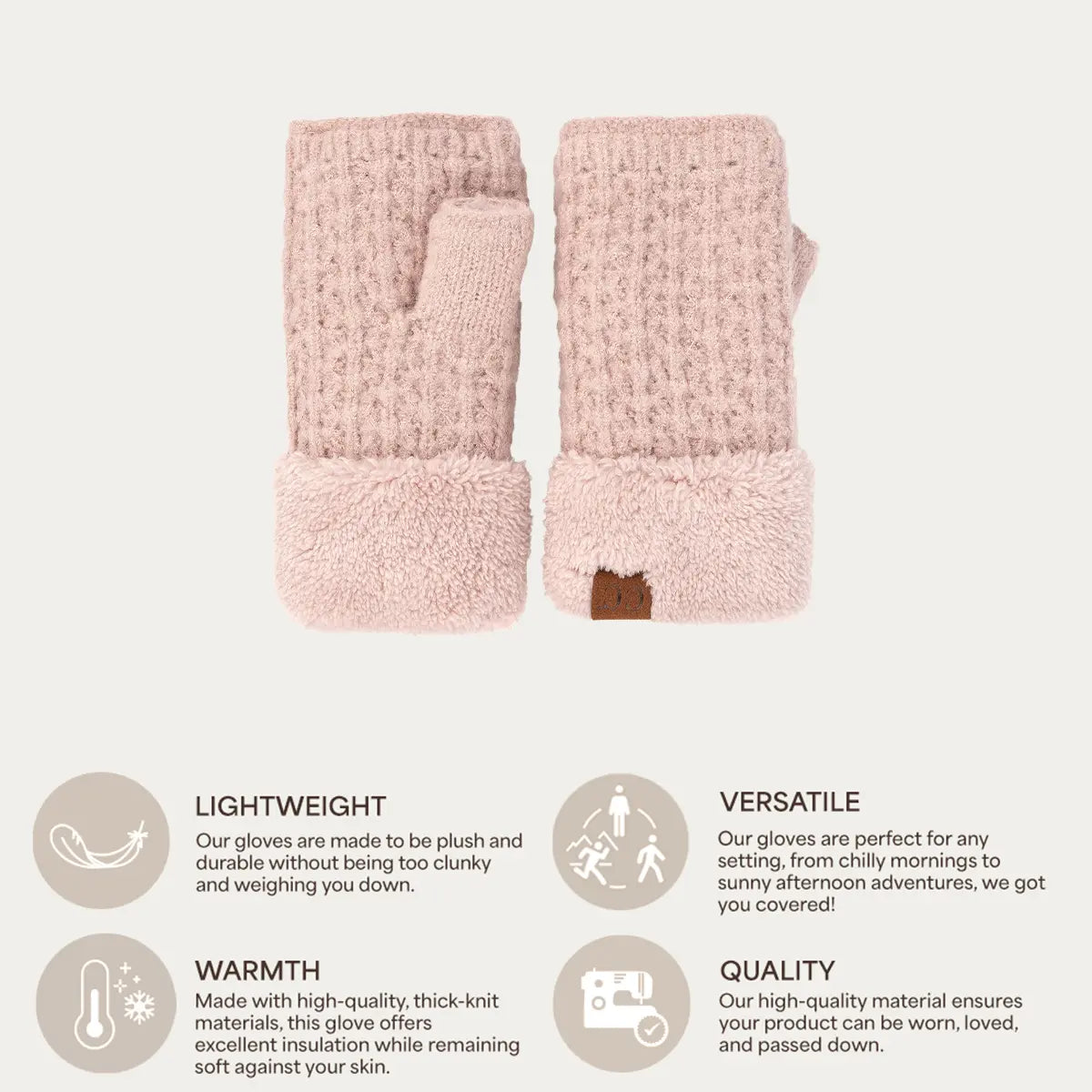 C.C Smocking Pattern Fingerless Gloves