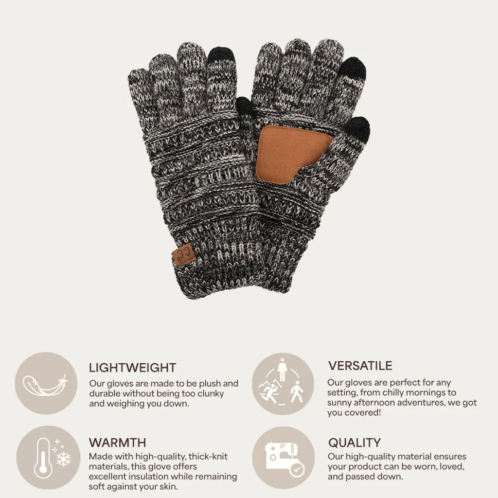C.C Lined Multi-color Ribbed Gloves