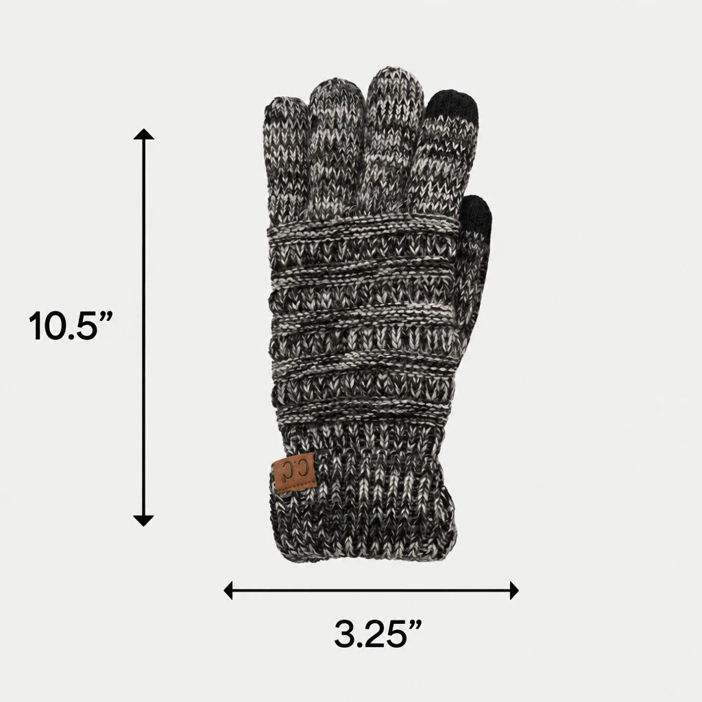 C.C Lined Multi-color Ribbed Gloves